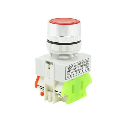 

Round Red Cap 4 Pin Momentary 1NO+1NC Push Button Switch 660V 10A