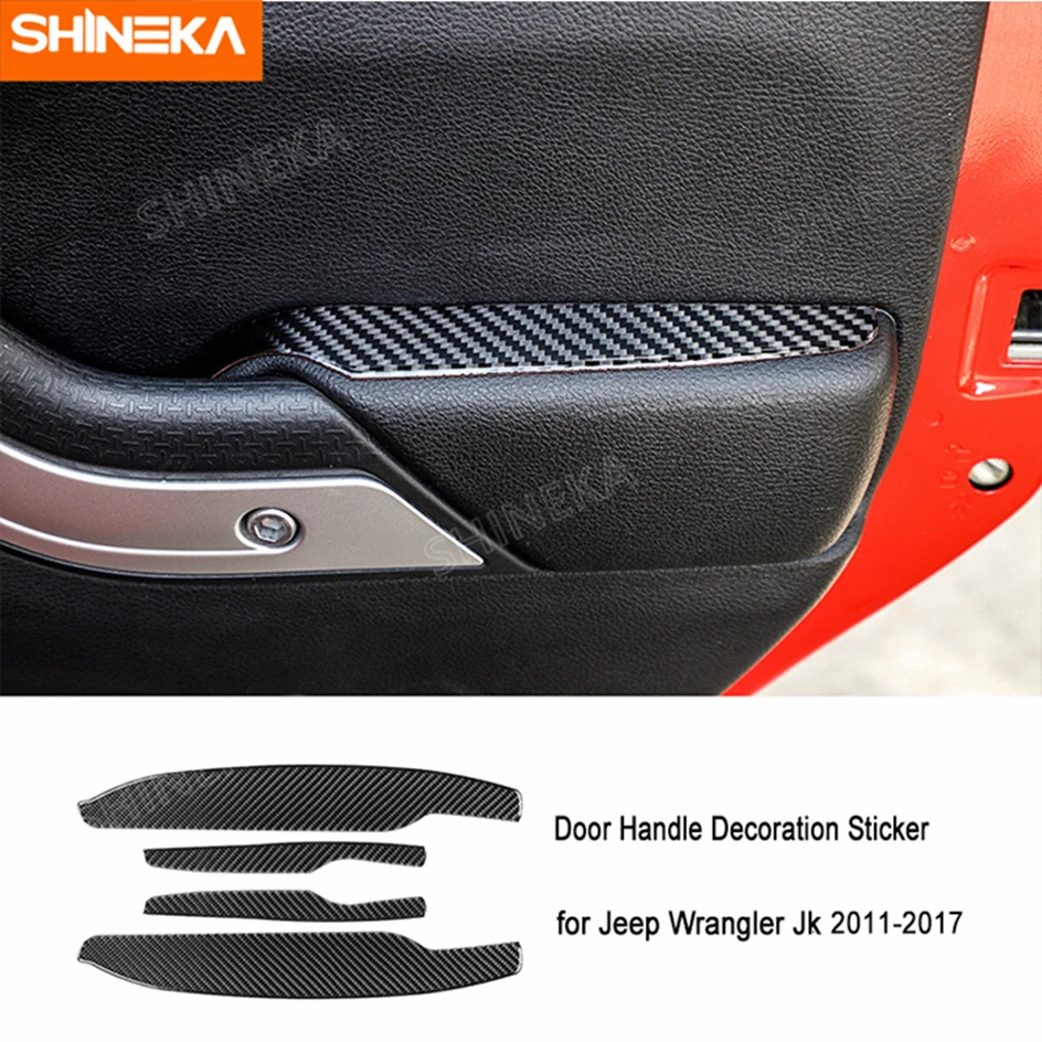 SHINEKA интерьерные молдинги для Jeep Wrangler JK 2007-, декоративные наклейки из углеродного волокна, комплект аксессуаров для Jeep Wrangler JK