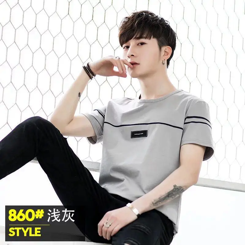 

NEW Men's short-sleeved T-shirts. Youth trend. Students' loose half-sleeved men's clothes in Korean version. streetwear