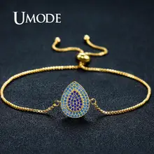 UMODE капли воды браслеты для женщин маленький золотой горный хрусталь женские браслеты модные ювелирные изделия Свадебные подарки аксессуар UB0100A