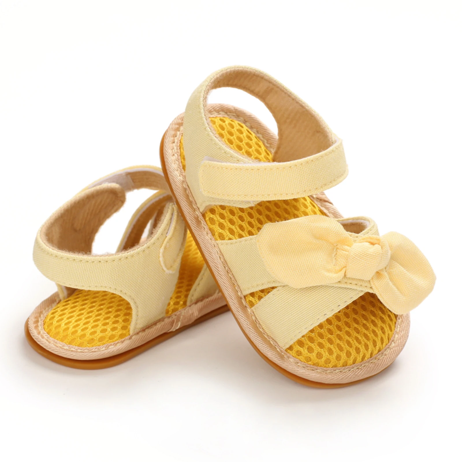 Citgeett Summer Baby Girls Bow Sandals Soft Sole Non-Slip Open Toe Flats Infant Pre-Walkers