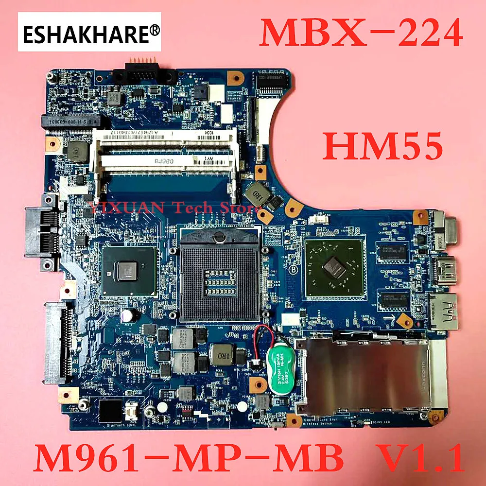 

Для SONY MBX-224 ноутбук материнская плата 1P-0106501-8011 A1794327A материнская плата 216-0774007 HM55 DDR3 M961-MP-MB V1.1 100% работать нормально