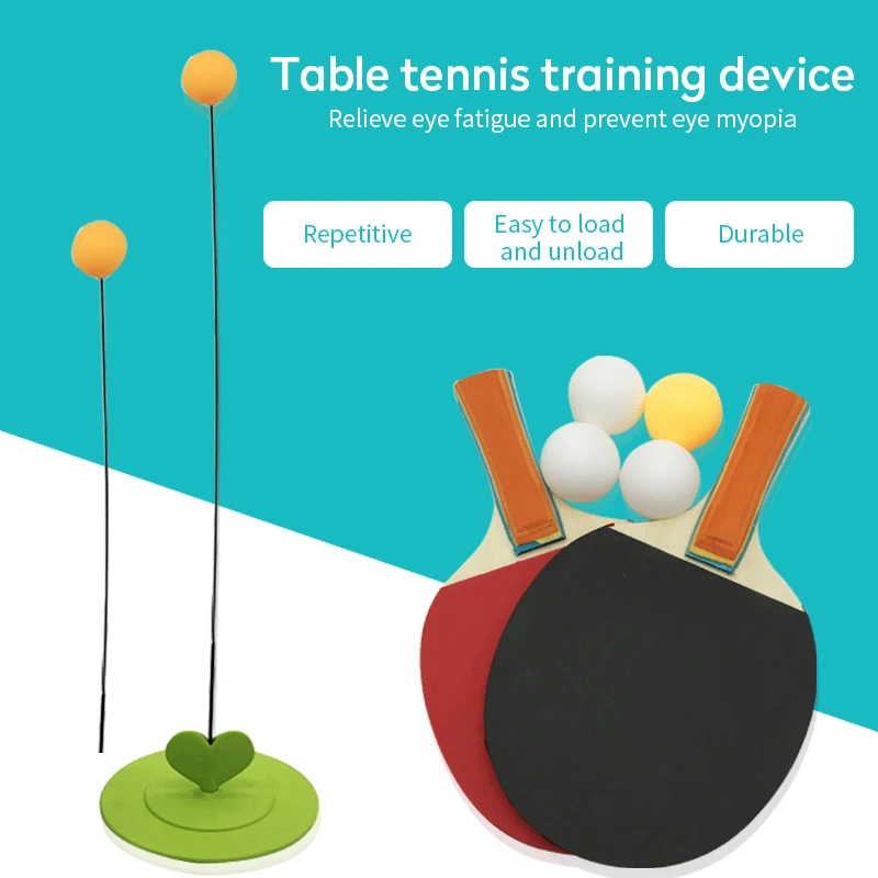

Portable Table Tennis Trainer Ping Pong Soft Shaft Training Machine Elasticity Kid Adult Table Tennis Practice Set Indoor Home