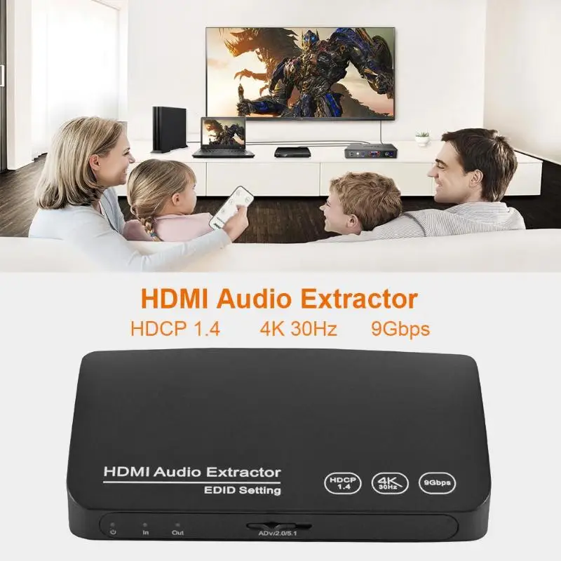 ALLOYSEED HDMI на переключатель HDMI 4K 30 Гц аудио преобразователь HDMI аудио разветвитель для HDTV PC PS3 PS4 усилитель динамик