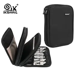 IKSNAIL Кабельный организатор сумка Аксессуары для электроники путешествия USB флэш-накопитель сумки 3 слоя Уход за лошадьми комплект намотки