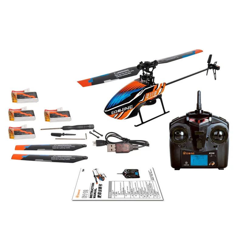 Eachine E119 2,4G 4CH 6-Axis Flybarless RC вертолет RTF дополнительный режим правой и левой руки дроссельной заслонки