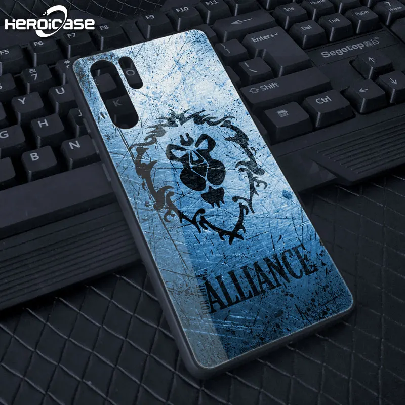The Alliance 2 Для huawei Mate30 Pro Чехол для телефона World Of Warcraft отличная игра закаленное стекло Твердый Чехол черный ТПУ Honor V P20 10 9 Horde Alliance - Цвет: The Alliance 2