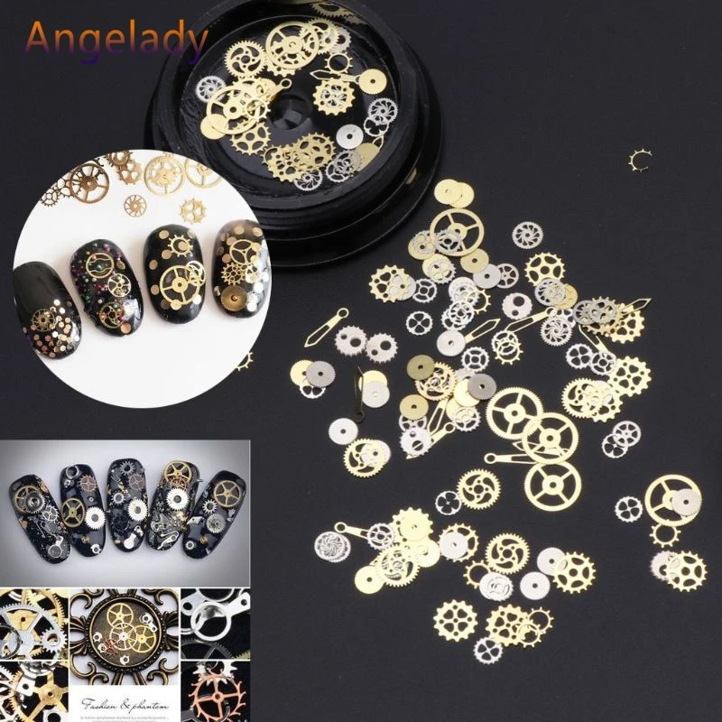 120Pcs Mixed Steampunk Cogs Gear Clock Charm UV Frame Resin Jewelry Fillings DIY JUL3