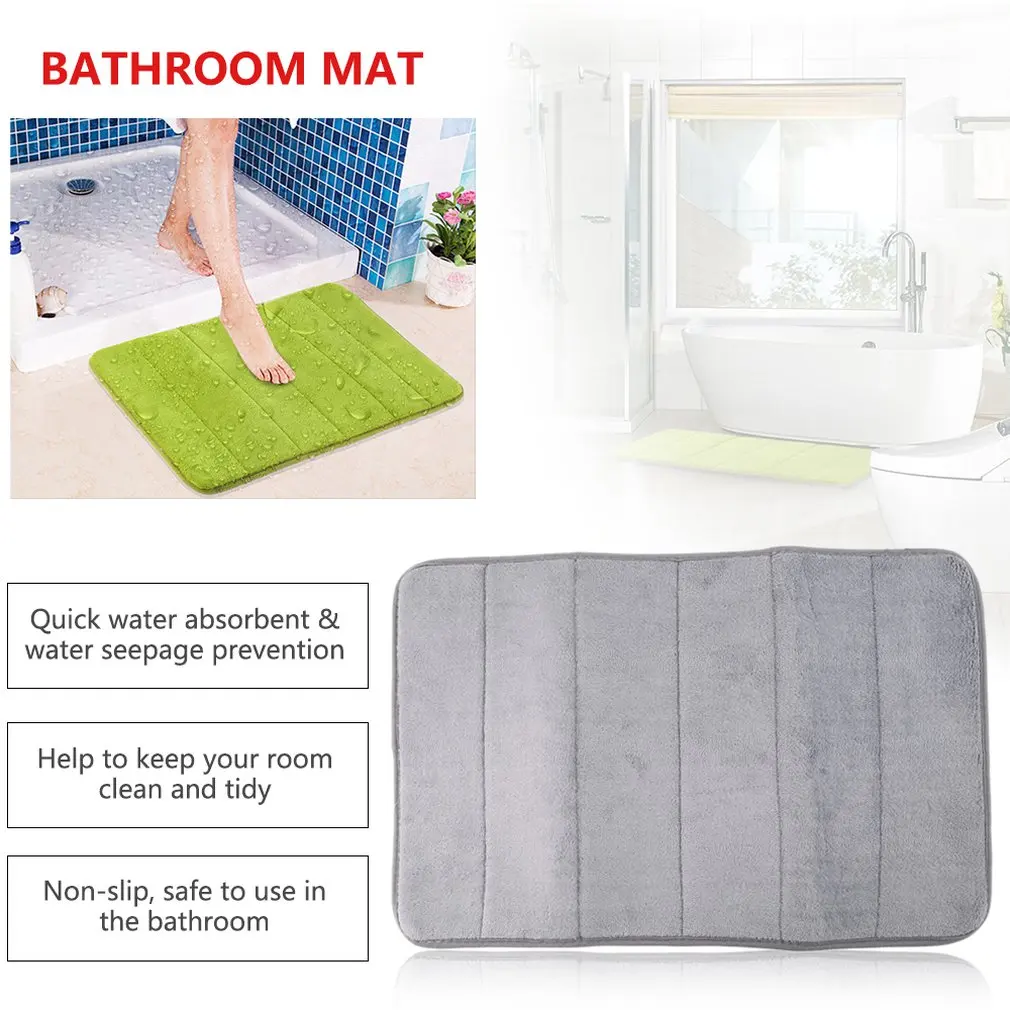 Home Practical Anti Slip Mat Rug Bathroom Non-Slipping Mats Memory Foam Rug Shower Carpet Pad For Bathroom Kitchen