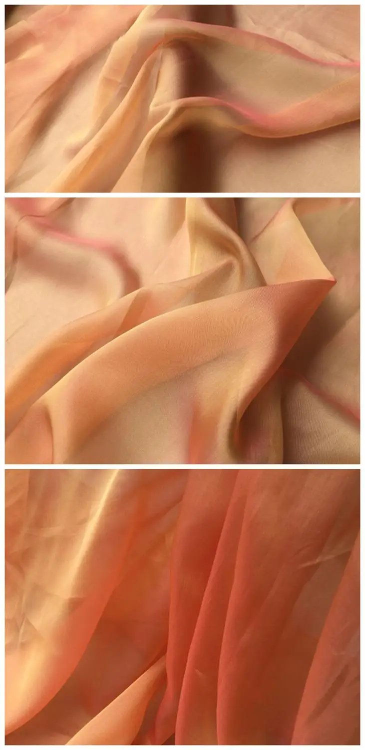 1 meter yarn-dyed chiffon fabric for sewing 8 mm blended silk and rayon width 55 inches thin and transparent soft shinning DIY