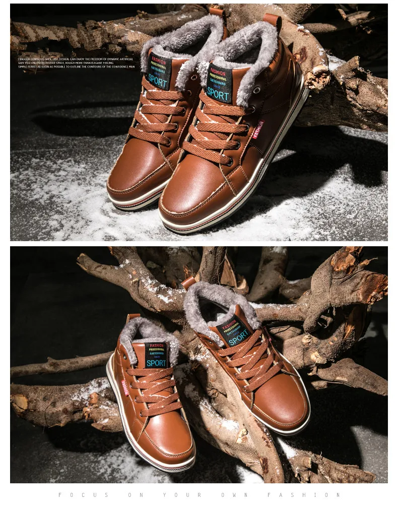 Mnalyo/зимние ботинки; Мужская зимняя теплая обувь из бархата; большие размеры; хлопковая обувь; уличная Водонепроницаемая нескользящая обувь на высоком каблуке; мужские ботинки