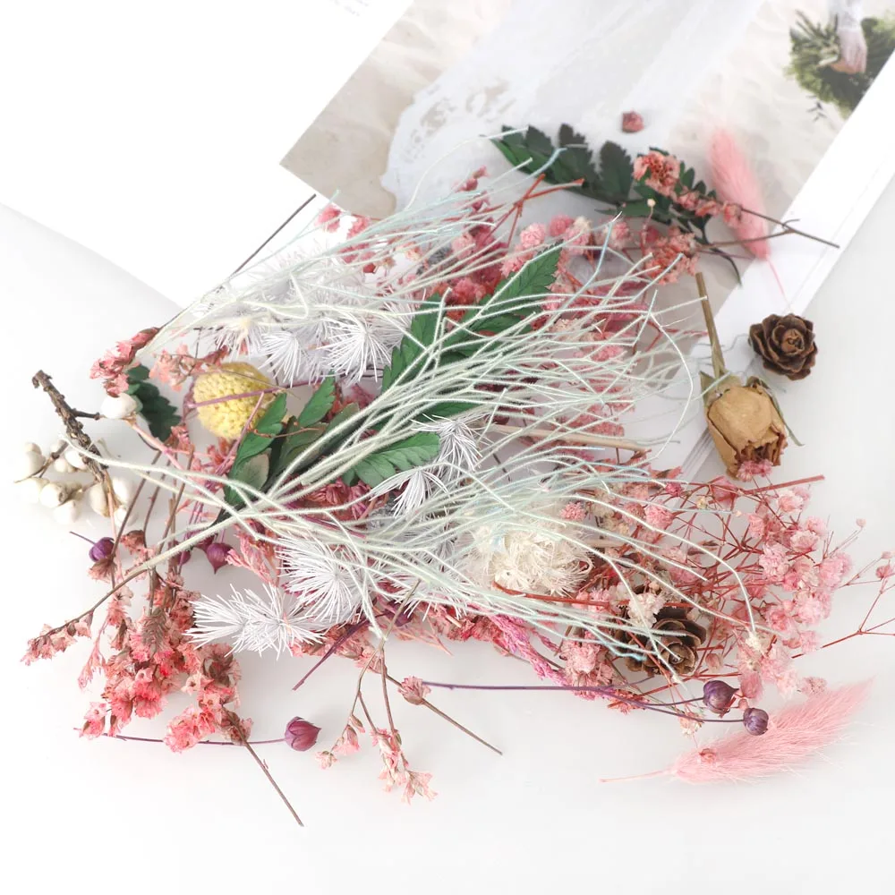 1 коробка настоящие сухие цветы смола подвеска с плодами растений аксессуары эпоксидное ожерелье сухое ремесло изготовление для ароматерапии DIY свеча ювелирные изделия