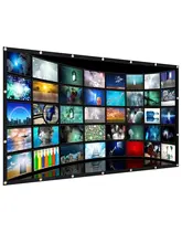 

Projection Screen 16: 9 Foldable Anti-wrinkle Portable Outdoor Home Theater Movie Screen Indoor Stand Double-sided Projection