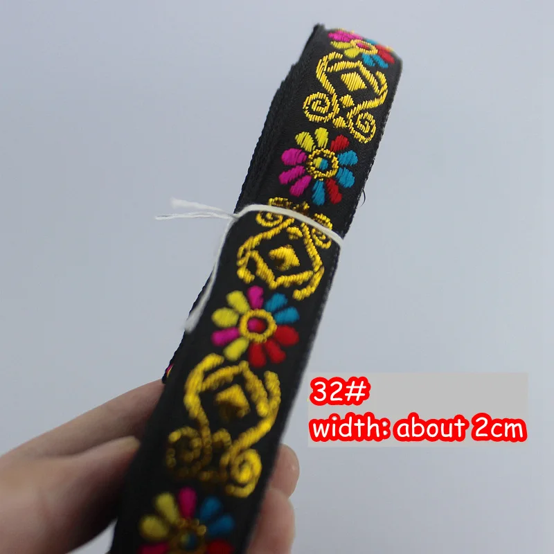 Buy1get1free 7 ярдов/партия индийский Бохо DIY Цыганский аксессуар Вышивка Ткань кружевная швейная накладка джинсы платье украшение лента тесьма - Цвет: 32
