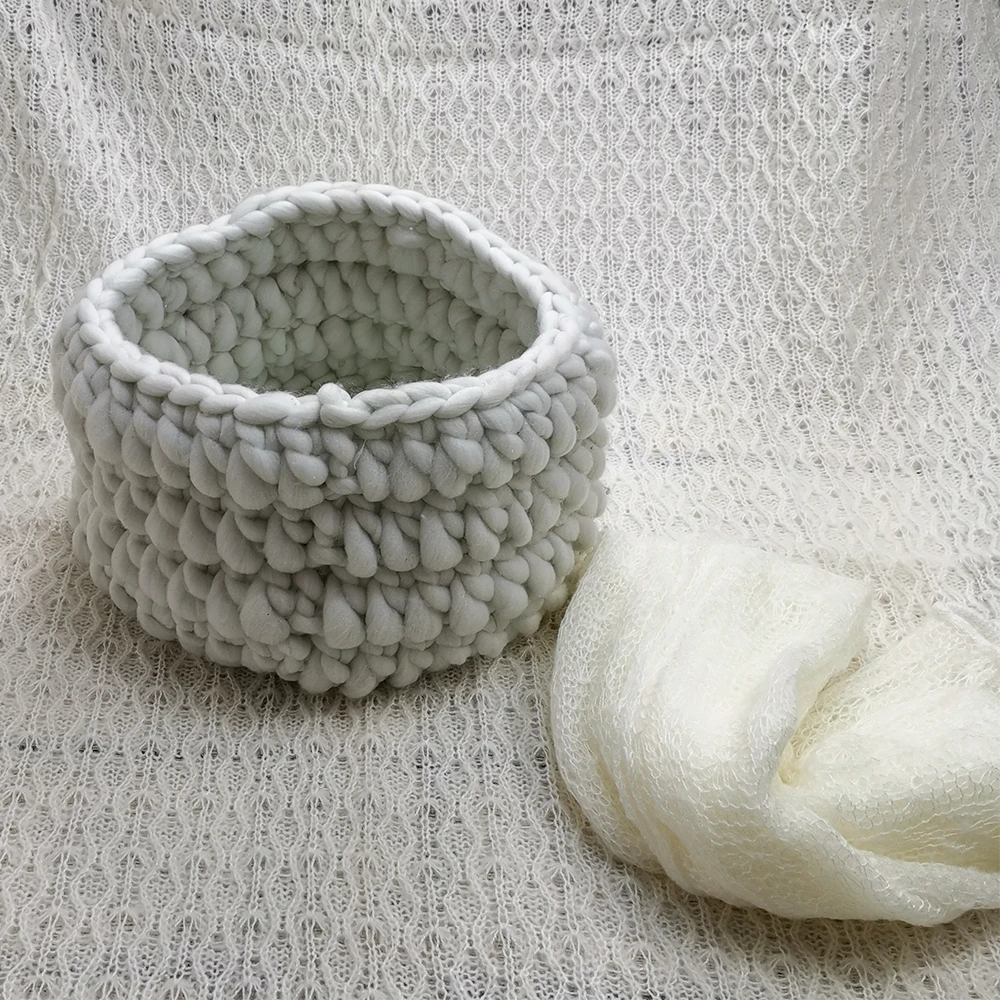 

150x100CM Baby Posing Layer Backdrop Blanket,Handmade Basket,150*40cm Mohair Knitted Wrap for Newborn Infant Photography Props