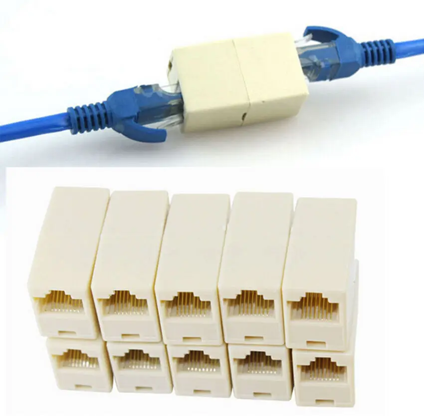 New 10PCS RJ45 Female to Network Ethernet Lan Cable Joiner Connector | Компьютеры и офис
