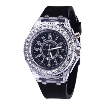 

Best Fashion Transparent Neutral Quartz Luminous Female Watch High Quality Luxury Rhinestone Women Watch Clcok Reloj Mujer #B