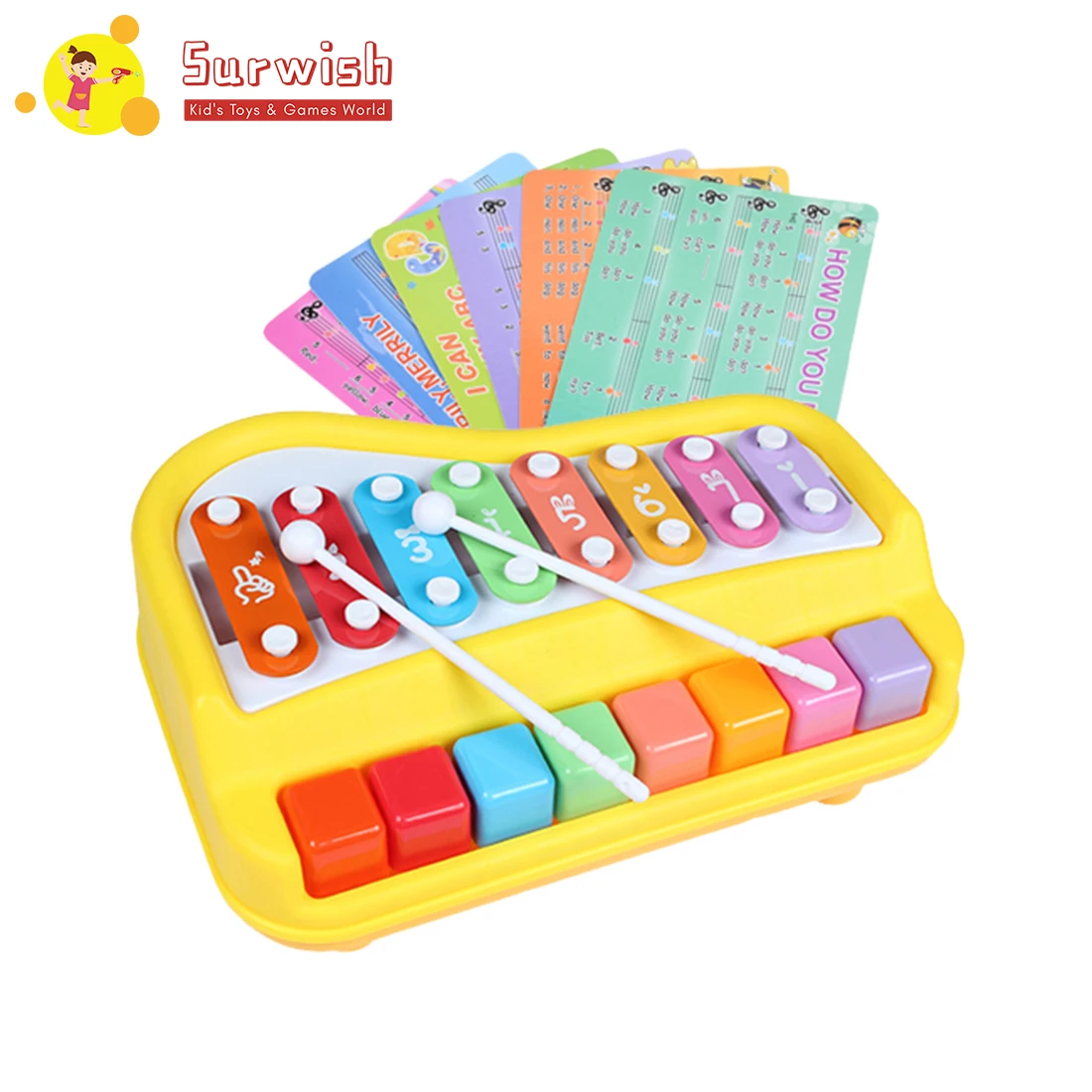 

Children Percussion Toy Hand Knock Piano Enlightenment Musical Toy - Yellow