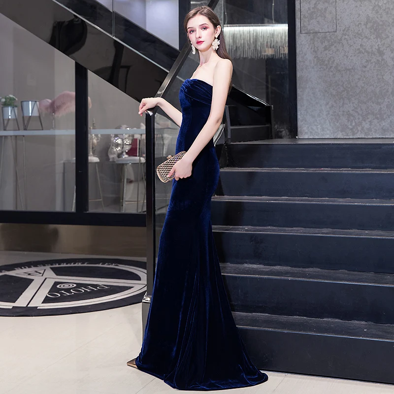 Robe De Soiree велюр платье-Русалка Вечерние платья Длинные на одно плечо Вечерние платья Abendkleider