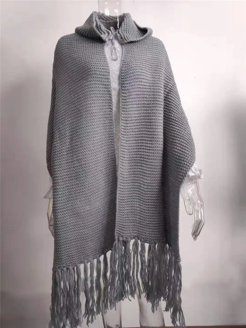 RUGOD винтажные однотонные женские шали с капюшоном модные с кисточками Аксессуары Шарфы Женские Повседневные вязаные зимние теплые шали