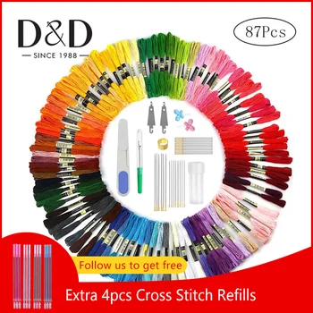 

50Pcs Embroidery Floss with 37Pcs Cross Stitch Tool Kit Cross Stitch Threads Friendship Bracelets Floss DIY Sewing Supplies