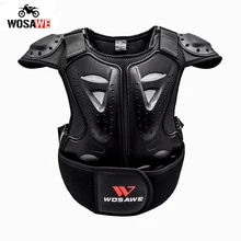 WOSAWE Children Motorcycle Vest Sleeveless Jacket Chest Guard Protector Cycling Skateboarding Body Armor Kid Spine Protector MTB