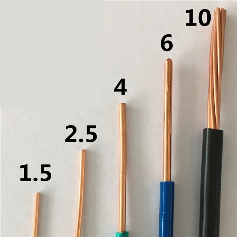 10 미터 분배 박스 와이어 18/17/15/13/11/9AWG BV 단일 코어 하드 와이어, 집 개선 와이어 PVC 피복 순수 구리 코어