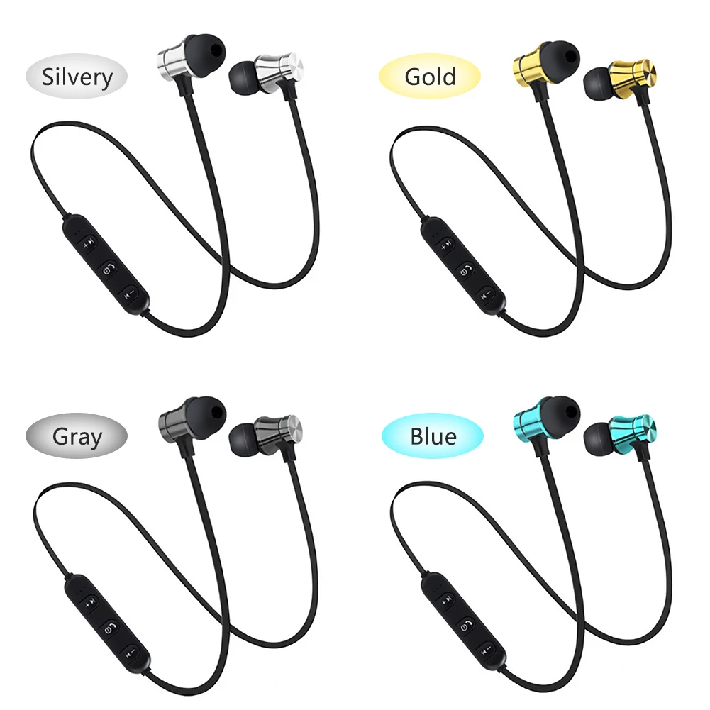 Черные, синие, золотые, серебряные магнитные беспроводные Bluetooth наушники, спортивные наушники-вкладыши с микрофоном для Iphone, Xiaomi, huawei, Honor, samsung