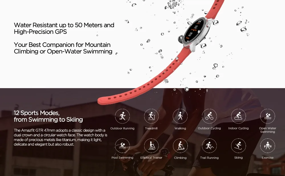 Amazfit GTR 42 мм Смарт часы 5ATM Smartwatch 12 дней батарея gps управление музыкой для Xiaomi Android IOS