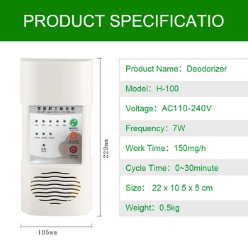 

STERHEN Air Purifier Ozone Generator Bivolt 110-240V Home Deodorizer Ozone Ionizer Generator