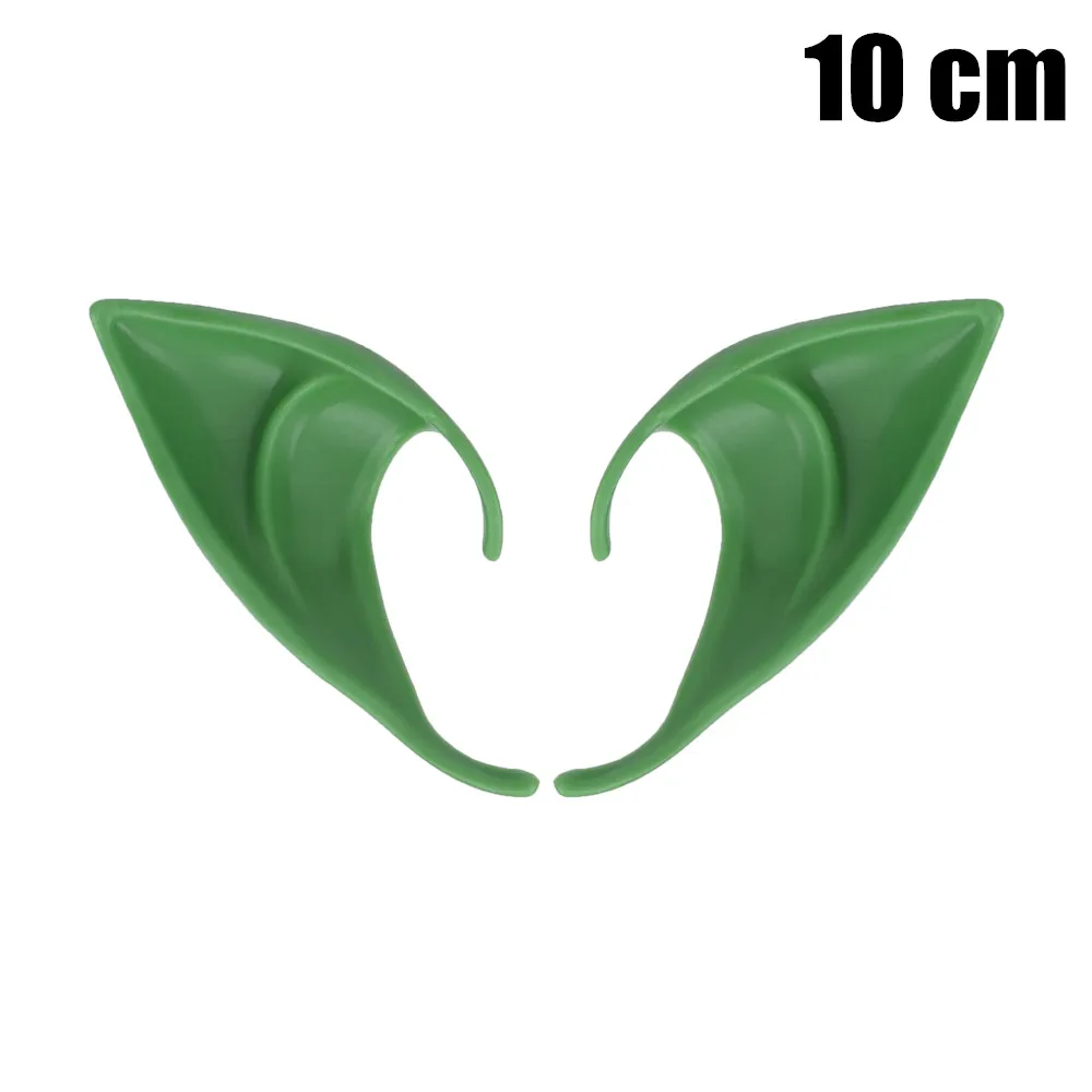 Green 10cm 1 пара, уши ангела эльфа, сказочные аксессуары для косплея, имитация латекса, накладные уши, реквизит на Рождество, Хэллоуин, костюмы, реквизит для мужчин и женщин - Цвет: Green 10cm