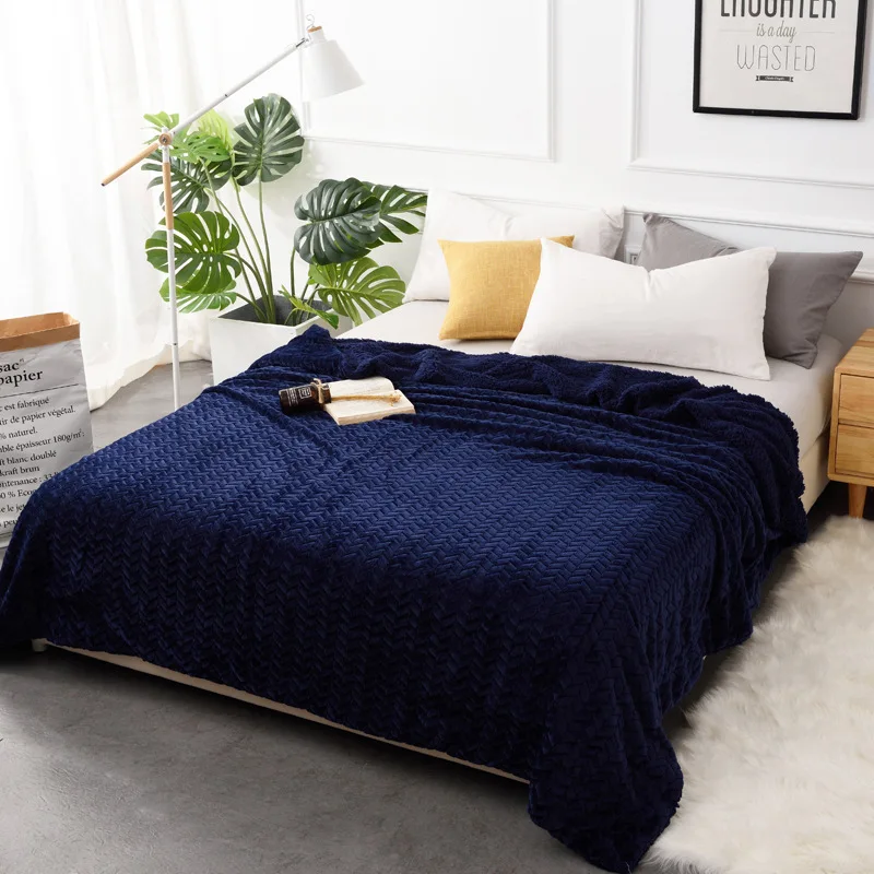 Супер мягкое фланелевое одеяло Флисовое одеяло для путешествий авиационный диван офисные одеяла одноцветное покрывало плюшевое покрывало для кровати - Цвет: CL1020-D