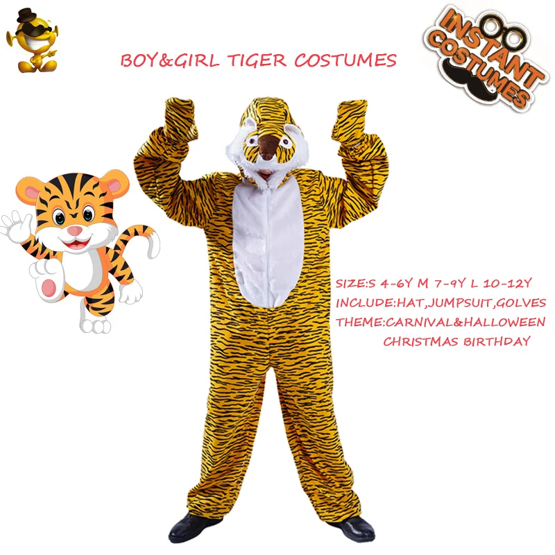 QLQ Unisex Kids Tiger Costumes Animals Jumpsuit Carnival Party Dress Up Role Play Fancy Dress Cosplay Tiger Costumes For Child QLQ Unisex Kids Tiger Costumes Animals Jumpsuit Carnival Party Dress Up Role Play Fancy Dress Cosplay Tiger Costumes For Child