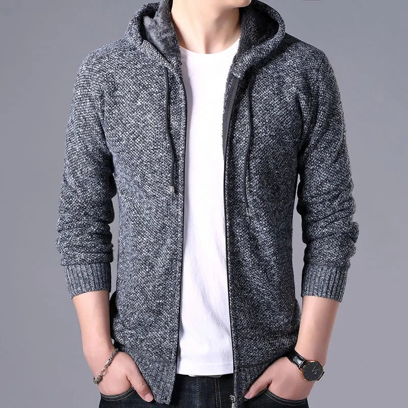 2022 New Autumn Winter Jacket Men Warm Cashmere Casual Wool Zipper Slim Fit Fleece Jacket Men Coat Dress Knitwear Male mountain hardwear jacket