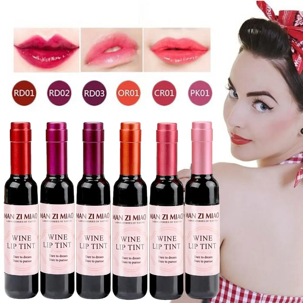Lipstick Wine Lip Stain Baby Pink Lipgross Matte Liquid Lip Glaze Long Lasting Waterproof Stain Nonstick Cup