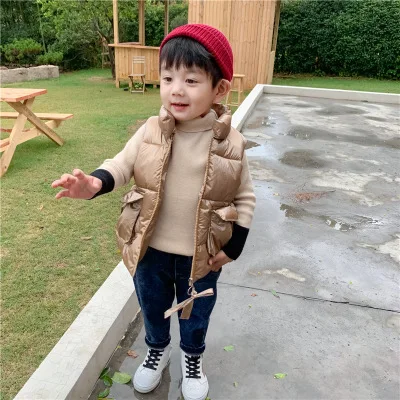 Big Pockets Kids Girls Boys Winter Sleeveless Jackets Casual Children Warm Waistcoat Thicken Solid Baby Girls Boys Winter Vest