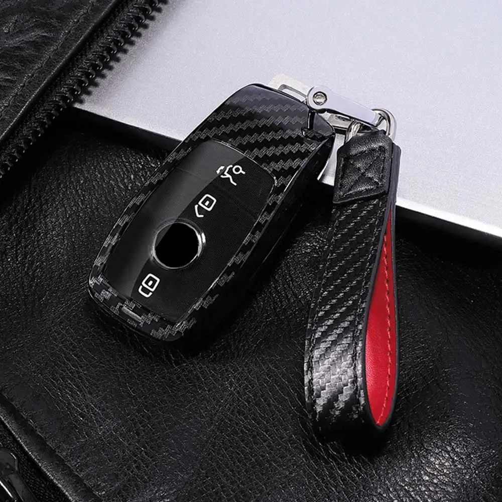Remote Car key shell case bag smart Carbon fiber ABS For Mercedes Benz E Class E43 E200L E260 E300L E320 E400- Skin - Название цвета: Option 1