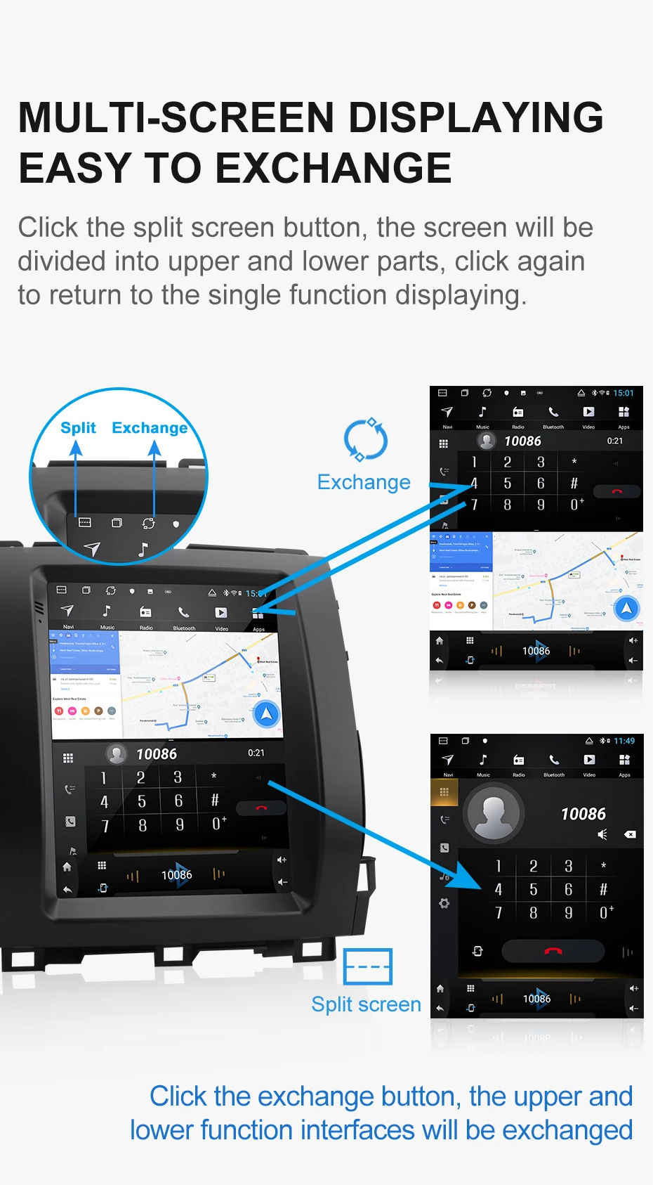 Clearance Isudar H53 Vertical 1 Din Android Auto Radio For Toyota/Prado 120 2004-2009 GPS Car Multimedia RAM 4G ROM 64G FM For Telsa Model 7