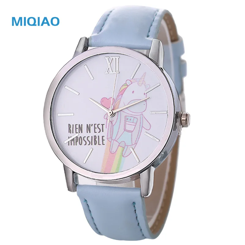 MIQIAO модные женские часы с героями мультфильмов милые Мультяшные пони Love