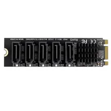 Carte d'extension M.2 NGFF b key Sata vers SATA 3 5 ports, 6Gbps, JMB575, prise en charge des disques durs et SSD, nouvelle collection