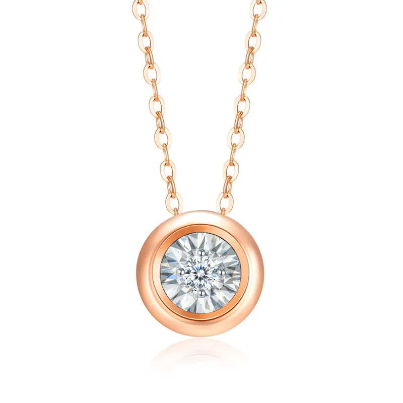 0.03ct H SI Бренд ZOCAI Wave Point 18K gold necklace0.03/0,06/0.10ct Алмазное ожерелье Настоящее сертифицированное ожерелье-чокер подарок D06607 - Цвет камня: 0.03ct H SI