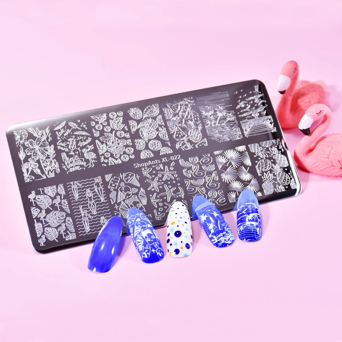 

SHOPANTS 6*12cm Nail Art Stamp Stamping Image Plate Summer Fruits Stainless Steel Nail Template Manicure Stencil Tools
