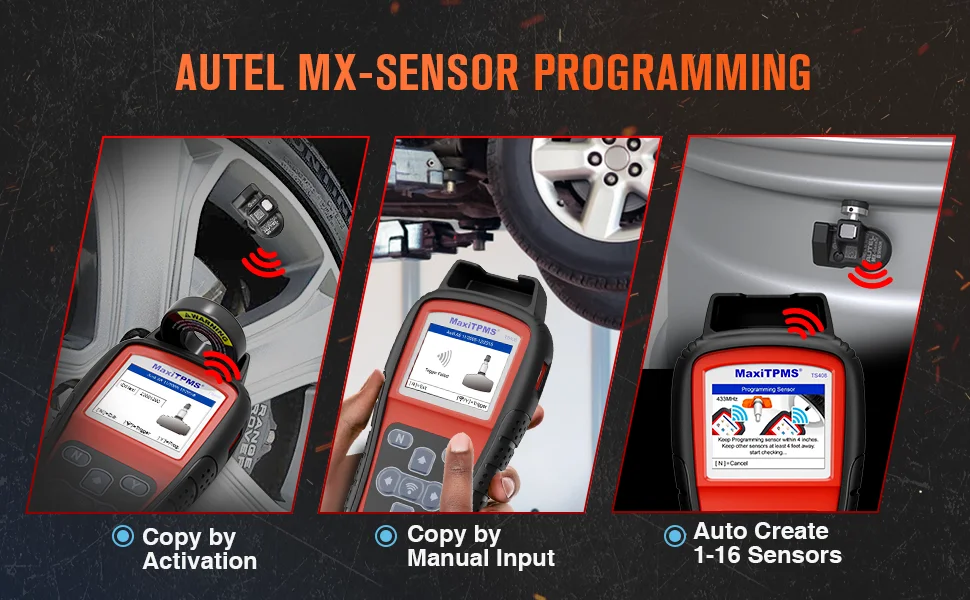 Autel TS408 TPMS Relearn Tool Tire Pressure Monitor Sensor Programing TPMS Tool MX-Sensor Activation Program Key Fob Testing cheap car inspection equipment