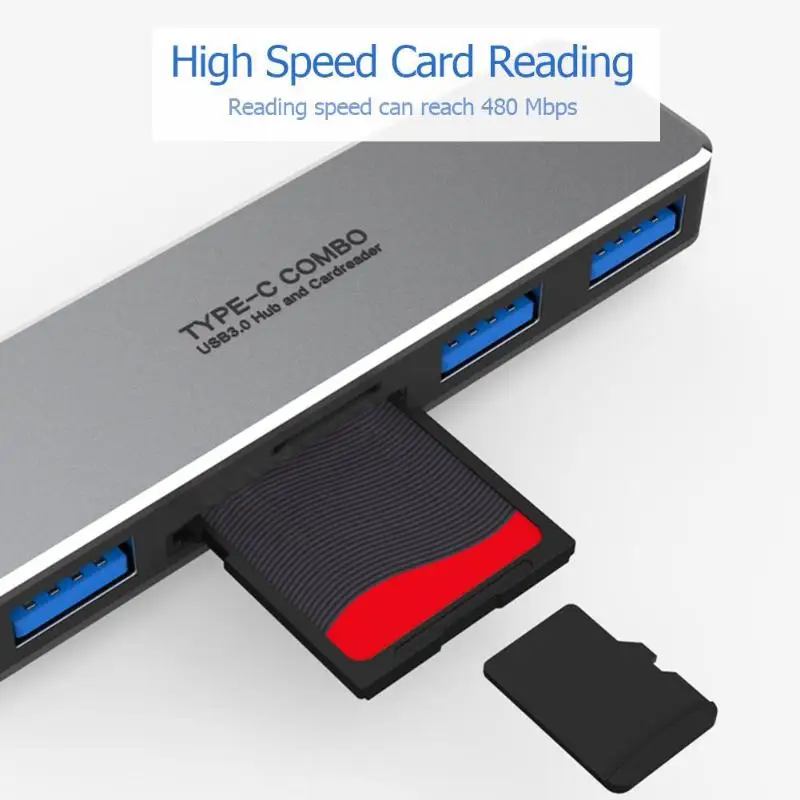 3 USB 3,0 высокоскоростной type-C расширитель Мульти USB C концентратор ж/TF слот для карты памяти