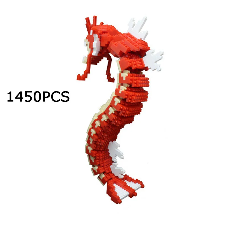 Горячая мультфильм игра изображение тыкать красный Gyarados микро алмазный строительный блок модель nanobricks коллекция игрушек
