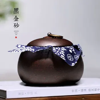 

Two 】 undressed ore manual storage POTS and POTS in pu flower POTS black gold sand caddy 450 cc