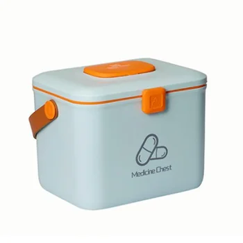 

Plastic Child Proof Security Storage Box Organizer Medicine Box Family Emergency Kit (Blue)
