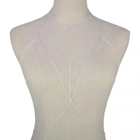 Chain Chest Chain Simple Body Jewelry For Women Summer Sexy Bikini Chest Chain Harness Chain Jewelry Charm Body Necklace