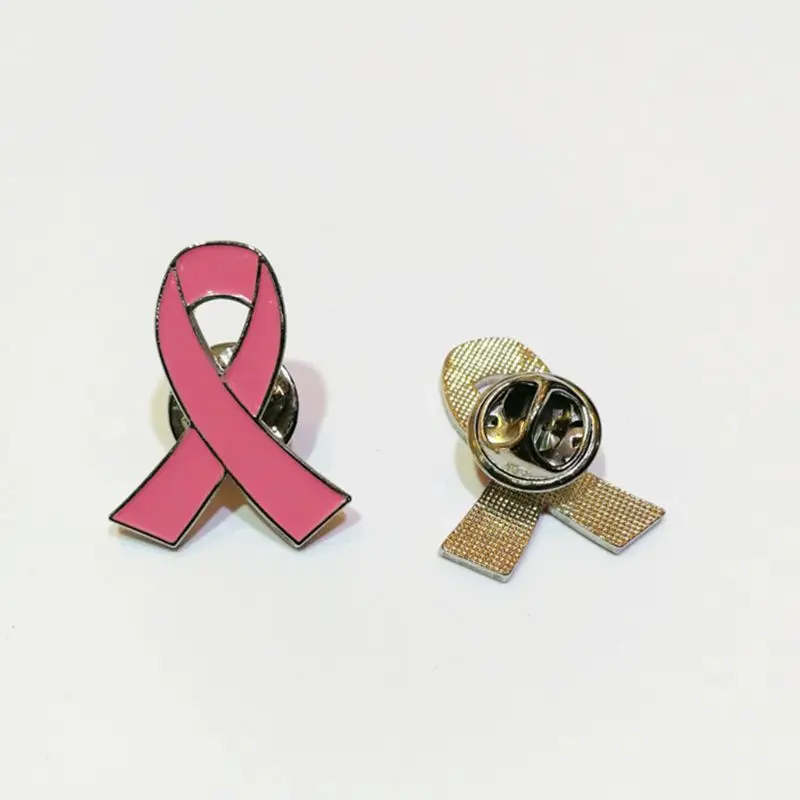 

10Pcs/Set Womens Jewelry Enamel Pink Ribbon Brooch Pins Surviving Breast Cancer Awareness Hope Lapel Buttons Badges