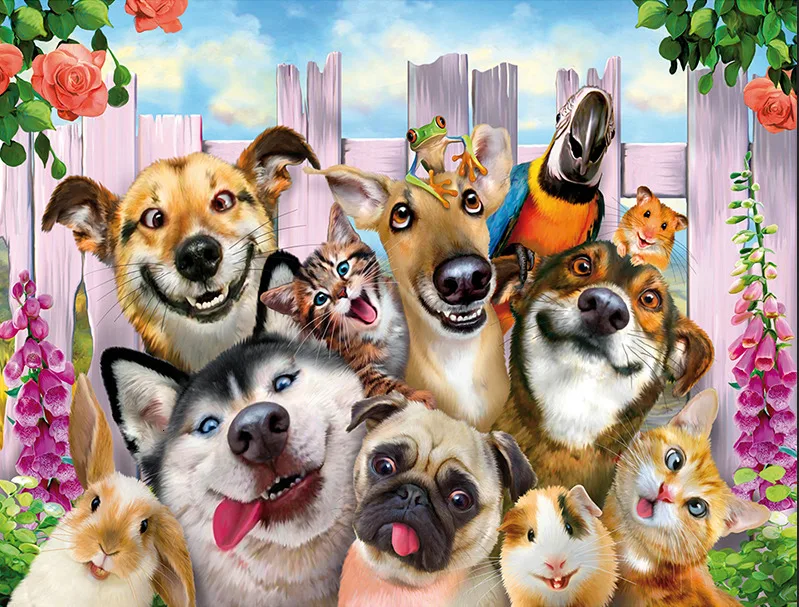 SZHC1-2983 HUACAN Picture By Numbers Kits Dog Animal Drawing Canvas HandPainted Painting DIY Art Home Decoration Gift - Цвет: SZHC1-2983
